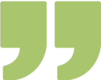Green quotation marks on black background.