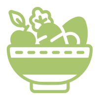 Icon of vegetables in a bowl.
