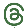 Green spiral logo on black background.